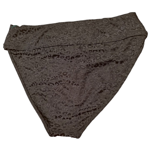 Freshwater High Waisted Black Leopard Print Bikini Bottom Size L - Picture 5 of 9